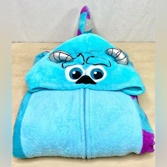 Disney Blue and Purple Sulley Plush Hooded Onesie Pajamas - Picture 9 of 13